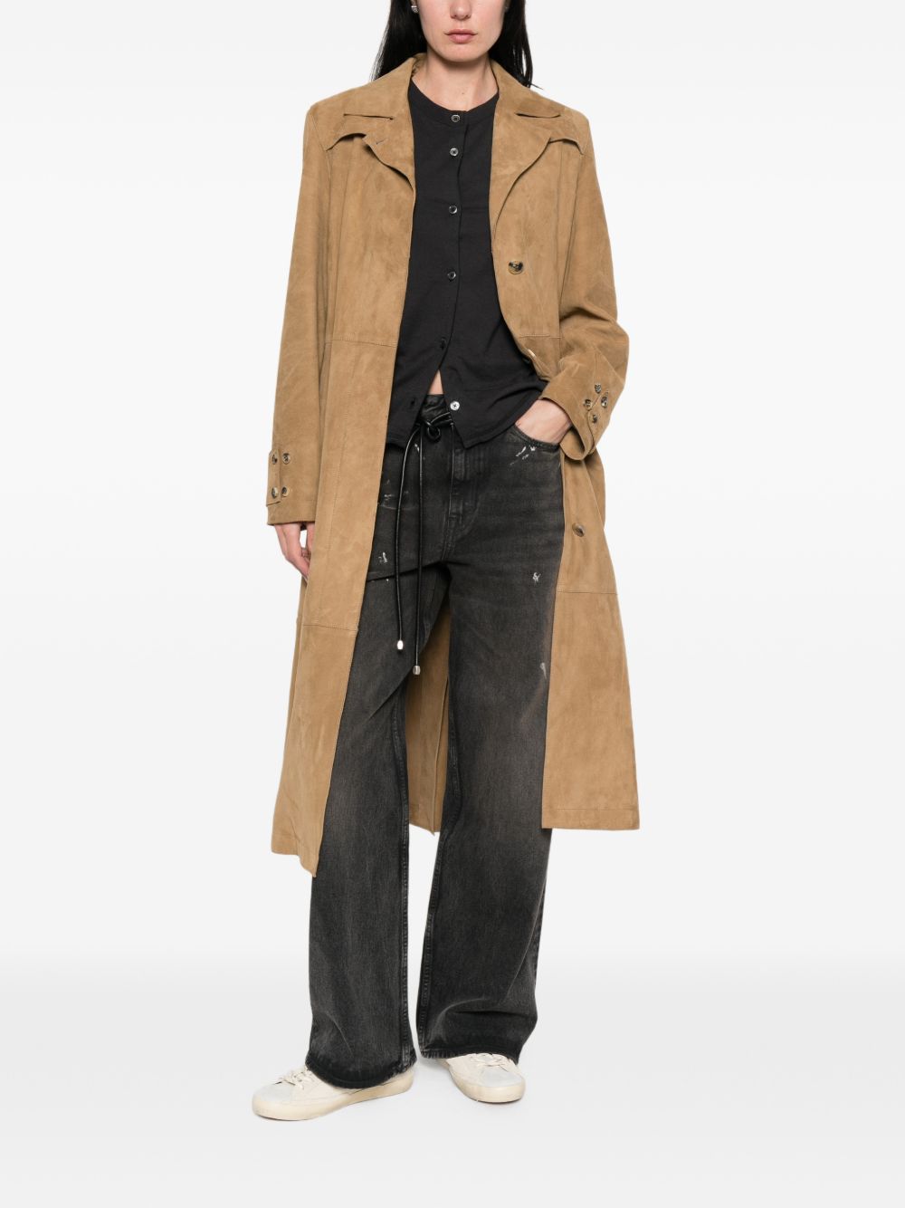 Golden Goose Women's Suede Leather Trench Coat