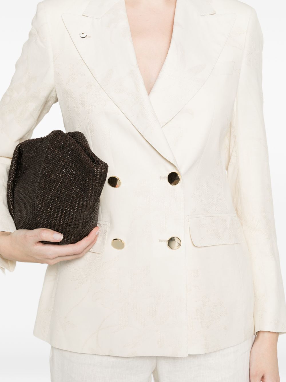 L.B.M. 1911 Women's Linen Blend Double-Breasted Jacket
