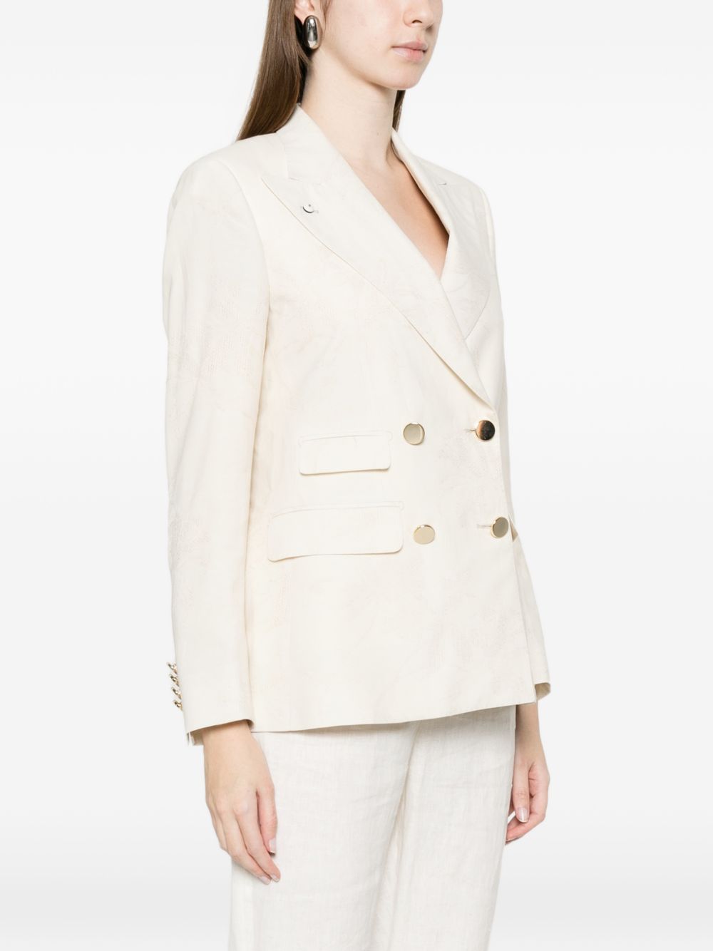 L.B.M. 1911 Women's Linen Blend Double-Breasted Jacket