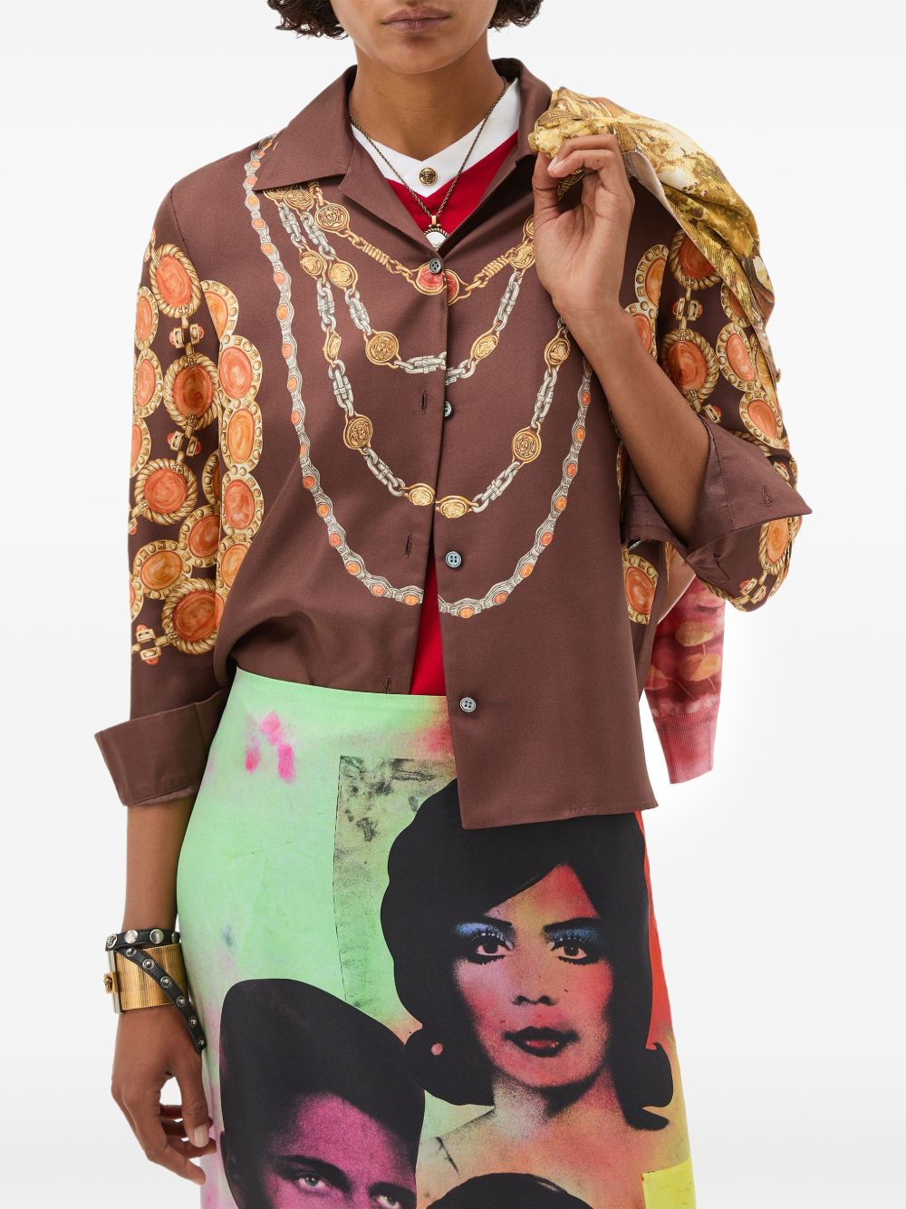 Versace Women's Printed Silk Shirt