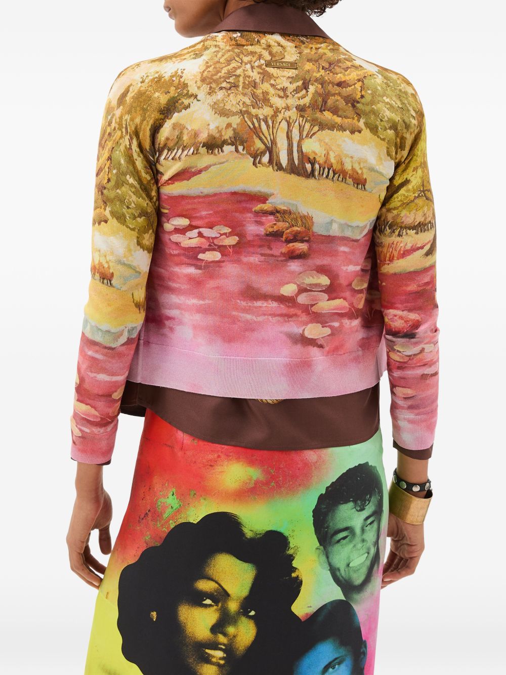 Versace Women's It Printed Silk Cardigan
