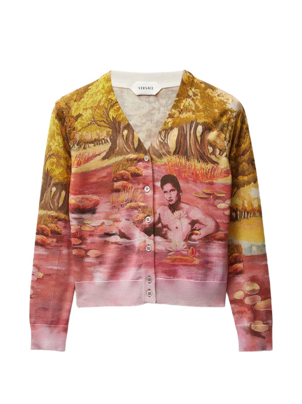 Versace Women's It Printed Silk Cardigan