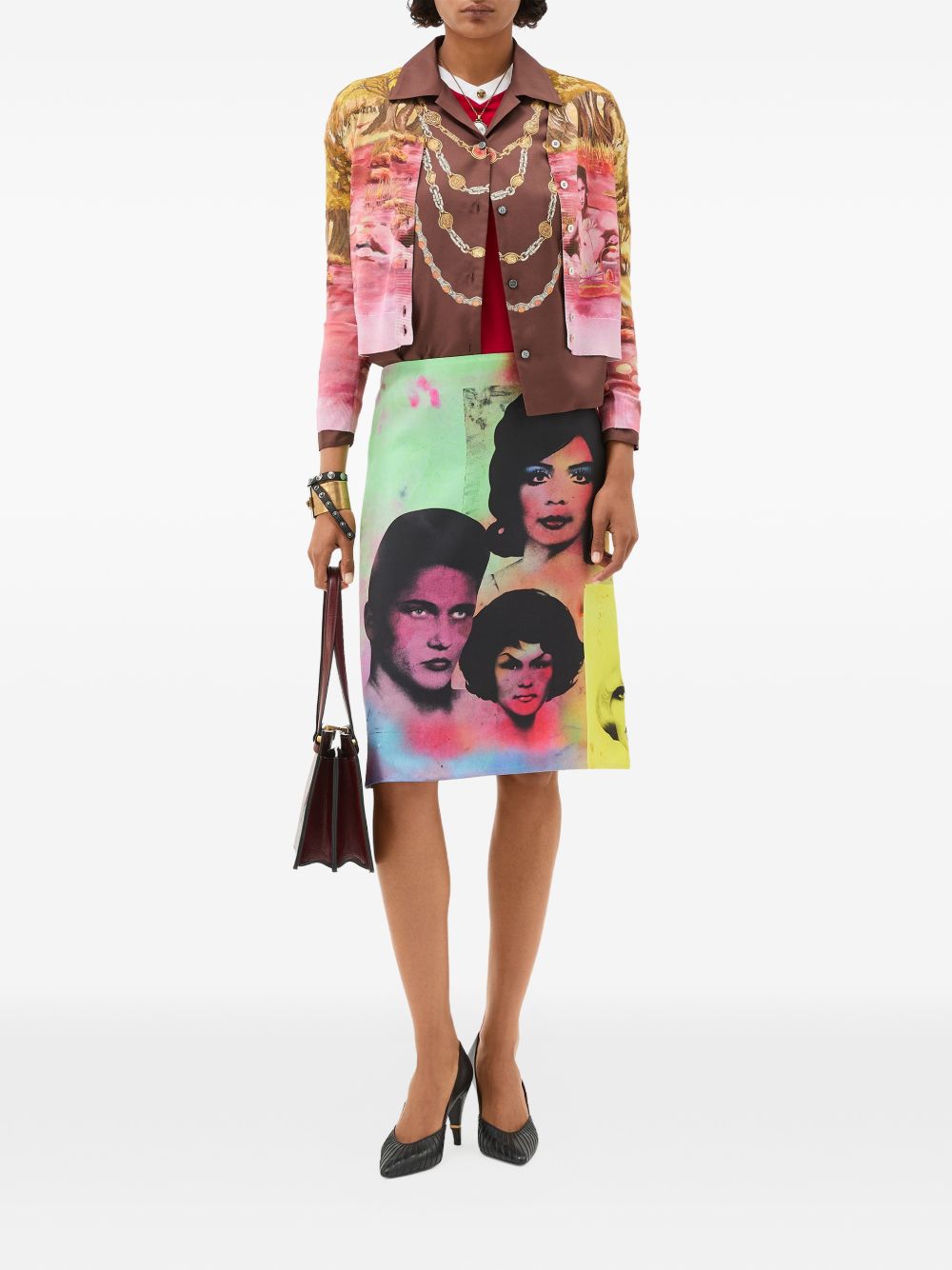 Versace Women's It Printed Silk Cardigan