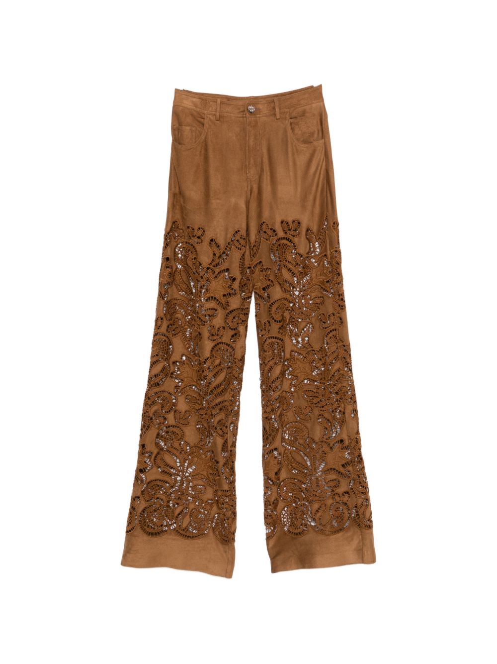 Ermanno Firenze Women's Suede Leather Effect Trousers