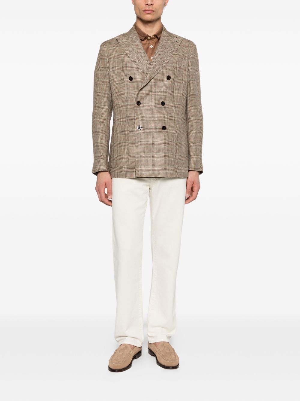 Boglioli Men's Linen Double-Breasted Jacket