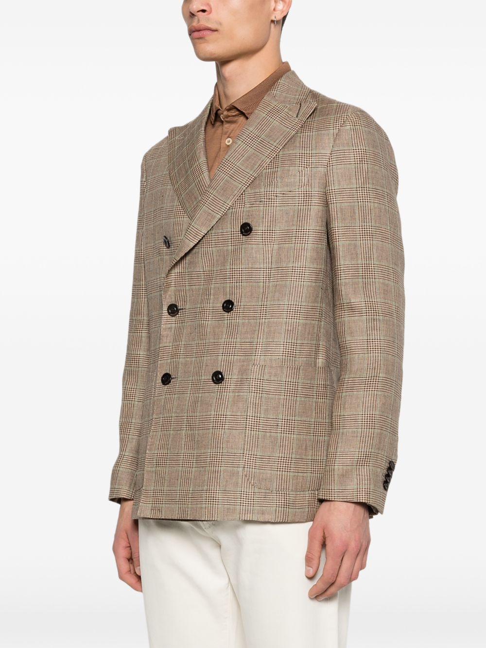 Boglioli Men's Linen Double-Breasted Jacket