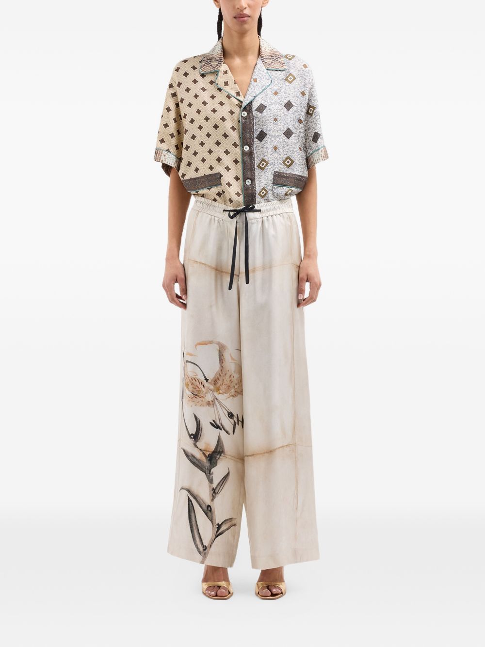 Pierre Louis Mascia Women's Printed Silk Trousers