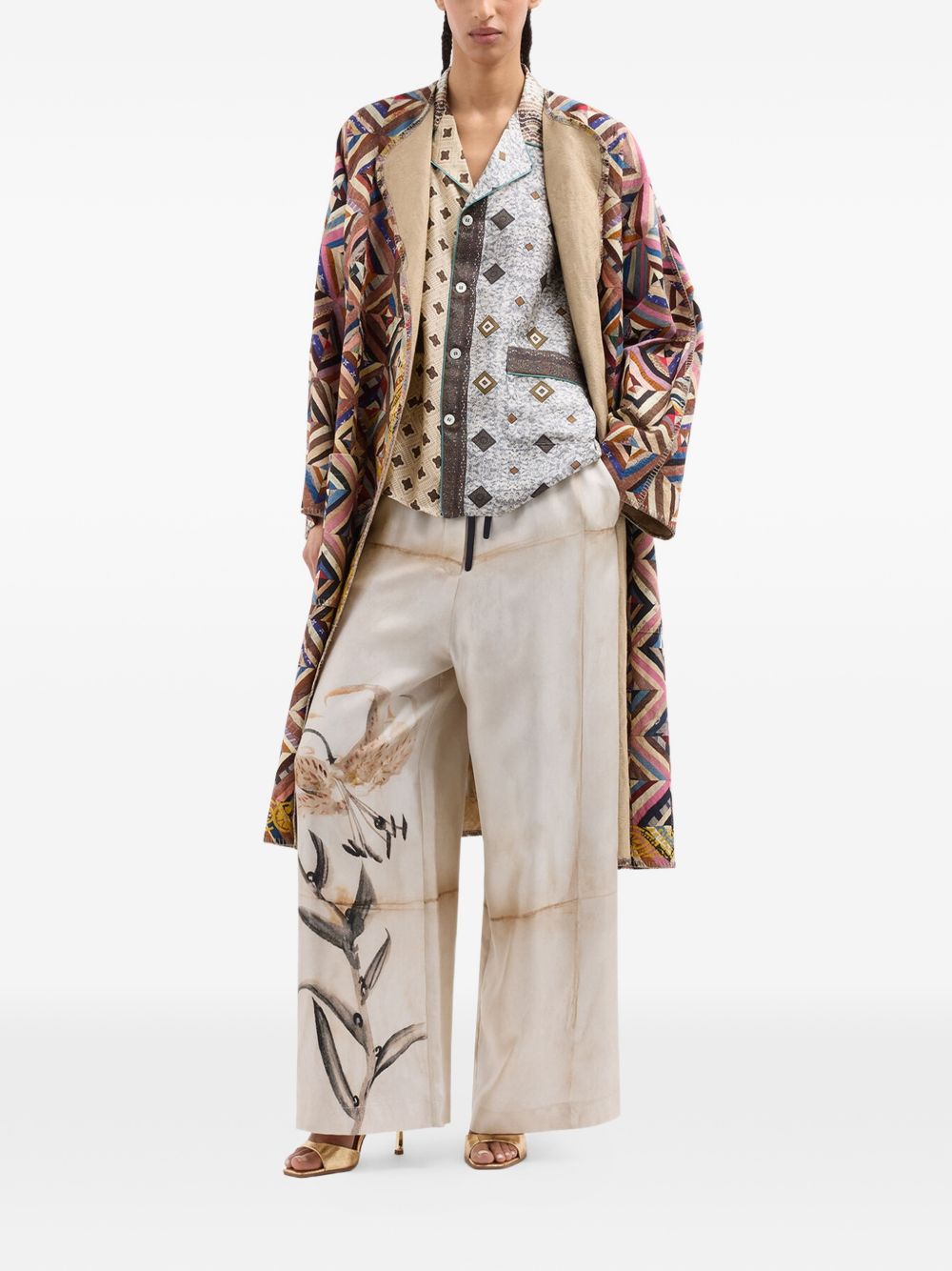 Pierre Louis Mascia Women's Printed Silk Trousers