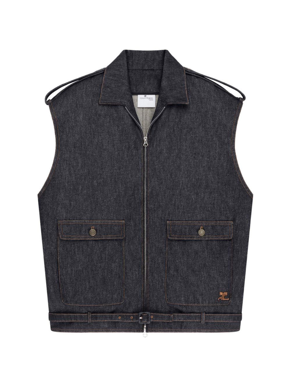 Courreges Women's Denim Sleeveless Bomber Jacket