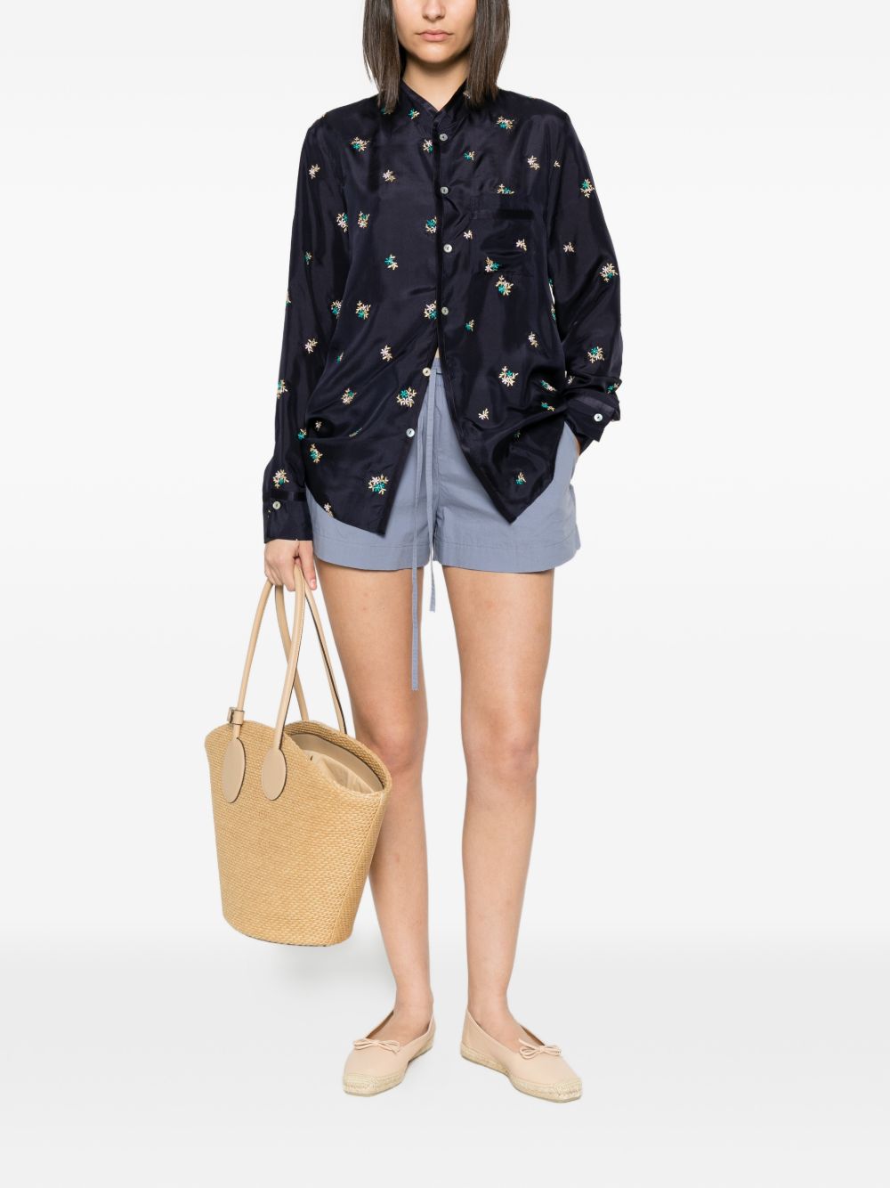 Forte Forte Women's Embroidered Silk Shirt