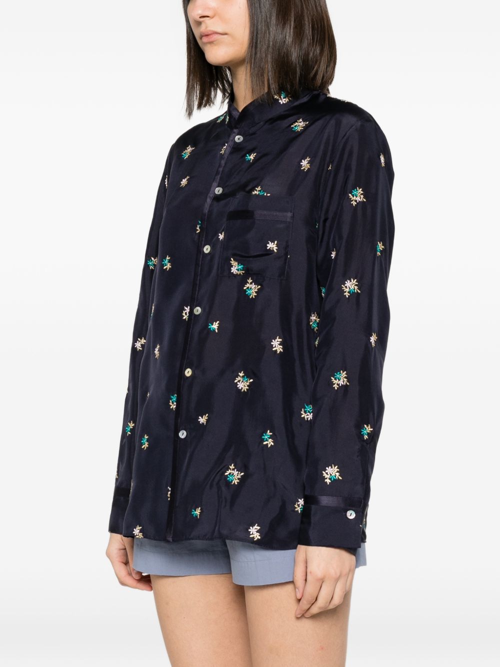 Forte Forte Women's Embroidered Silk Shirt