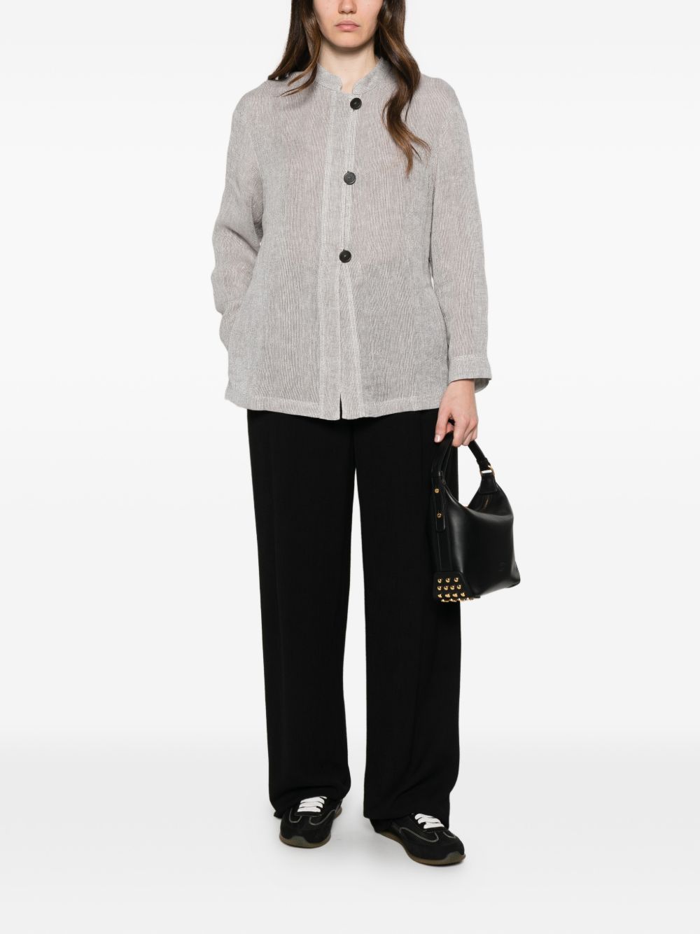 Emporio Armani Women's Linen Buttoned Jacket