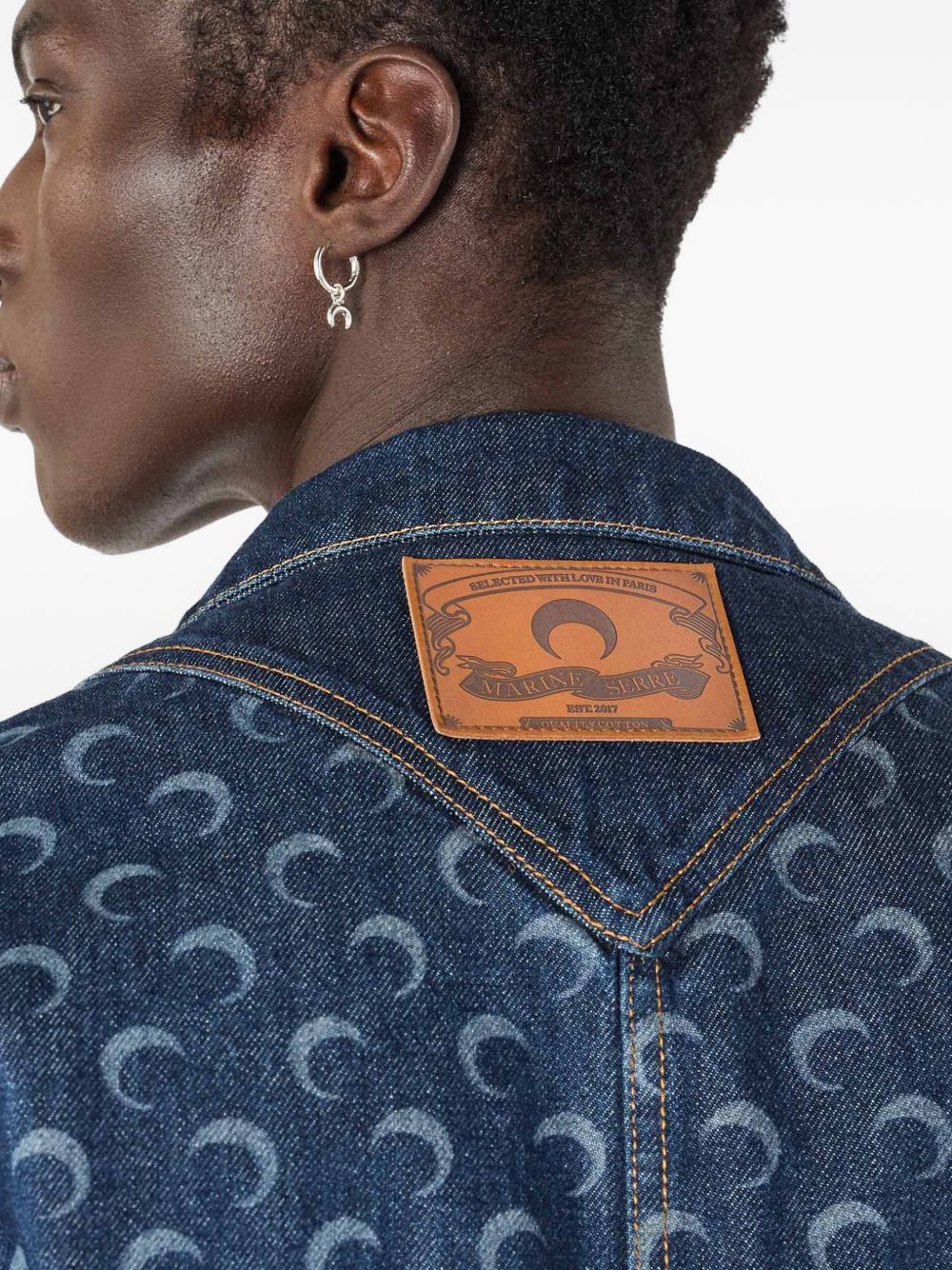 Marine Serre Men's Moon Denim Shirt