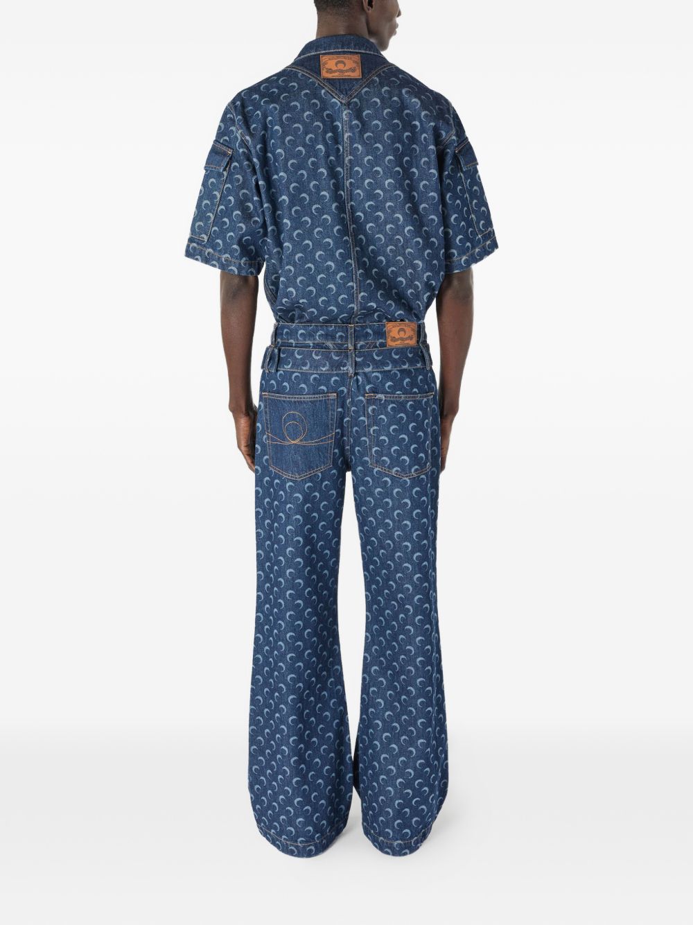Marine Serre Men's Moon Denim Shirt