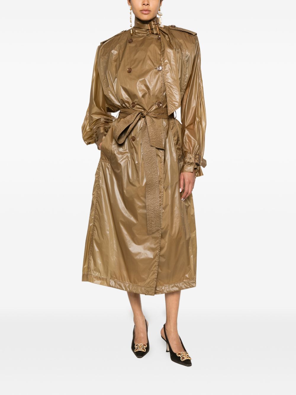 Saint Laurent Women's Lavalliã¨Re Double-Breasted Belted Trench Coat