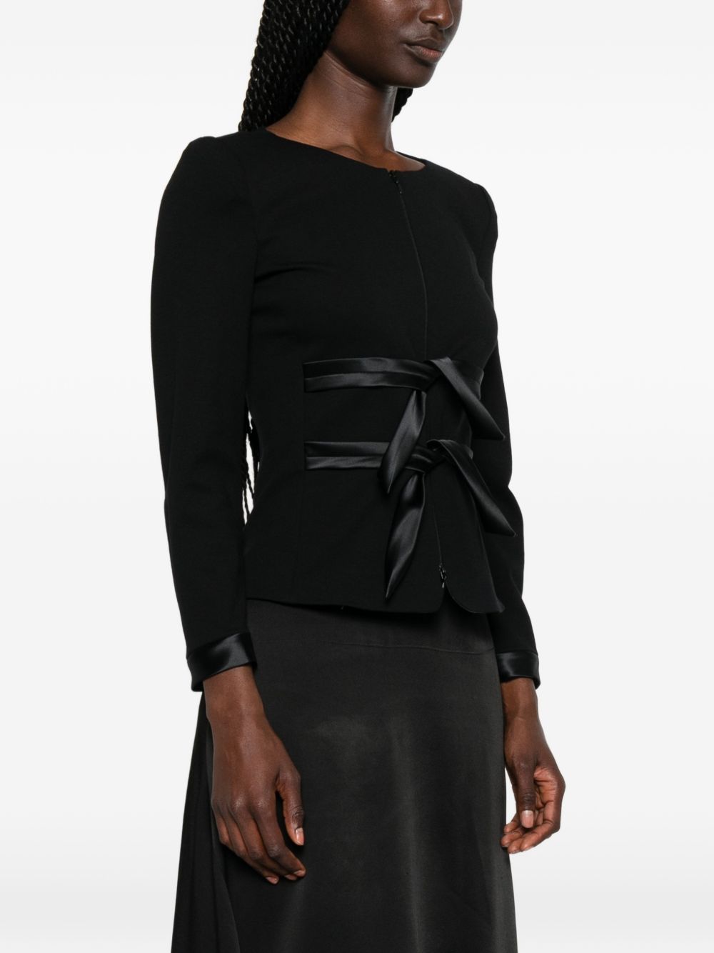 Emporio Armani Women's Collarless Zip-Front Jacket