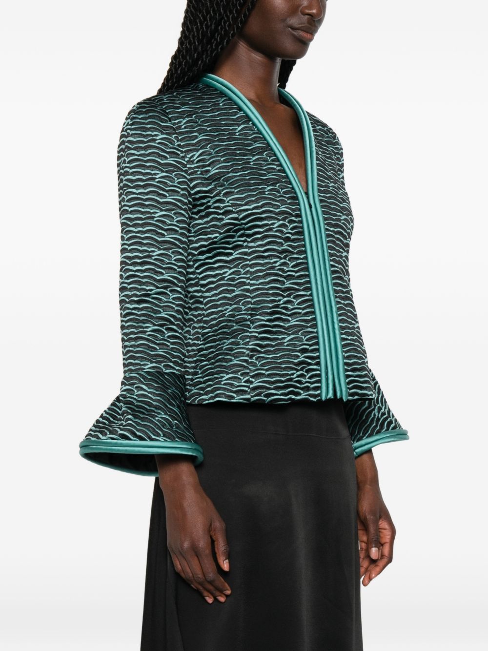 Emporio Armani Women's Wave Pattern Zip-Front Jacket
