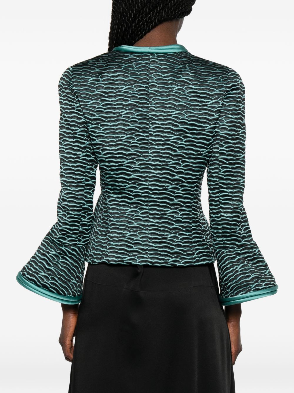 Emporio Armani Women's Wave Pattern Zip-Front Jacket