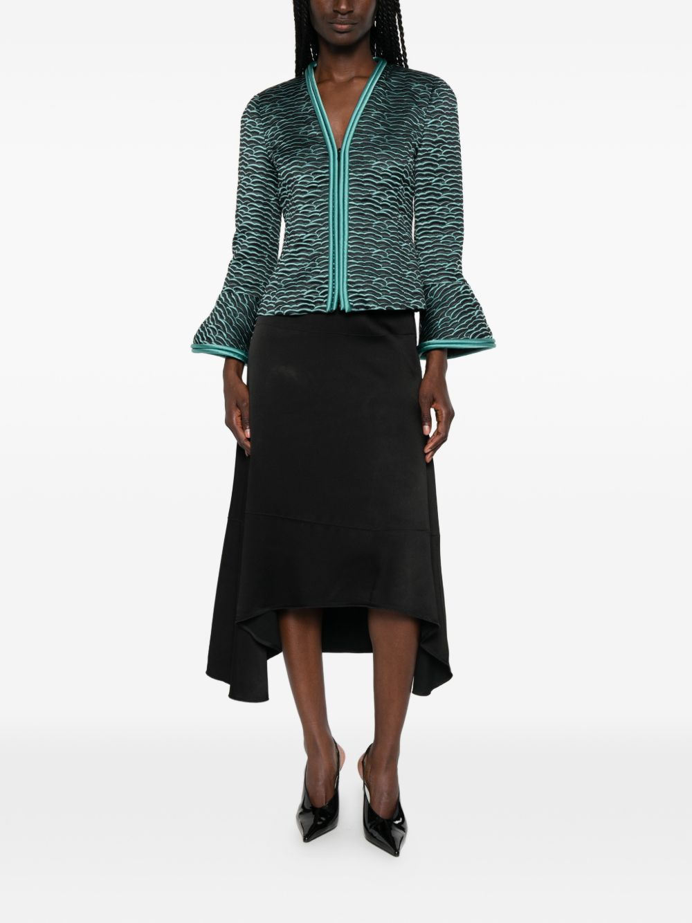 Emporio Armani Women's Wave Pattern Zip-Front Jacket
