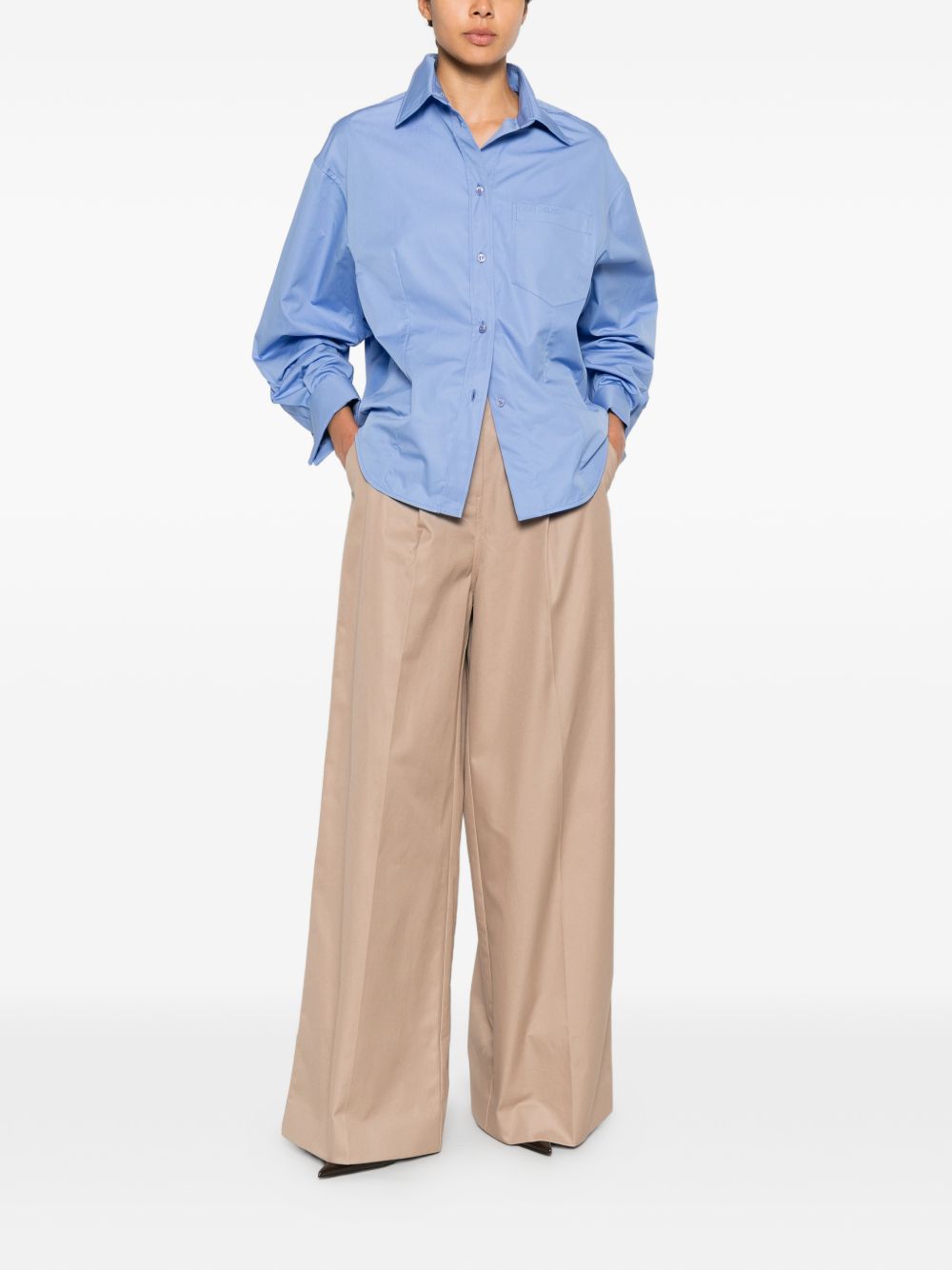 Balenciaga Women's Cotton High-Waisted Trousers