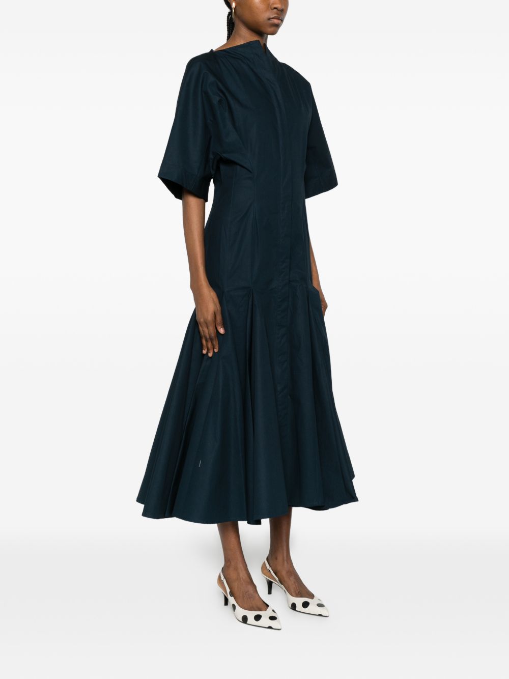 Jacquemus Women's V-Neck Button Fastening La Robe Moisson Midi Dress