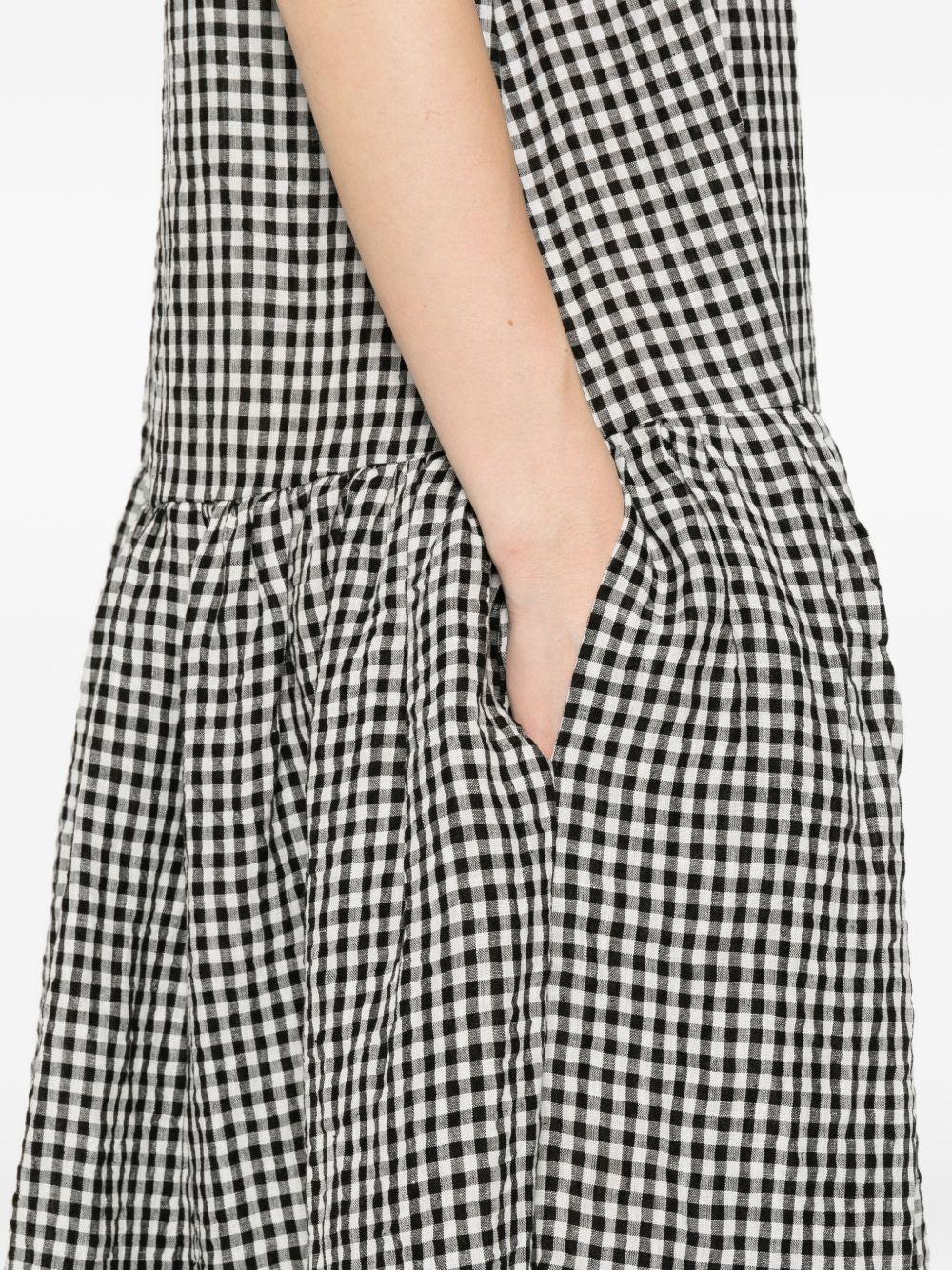 Apuntob Women's Checked Cotton Midi Dress