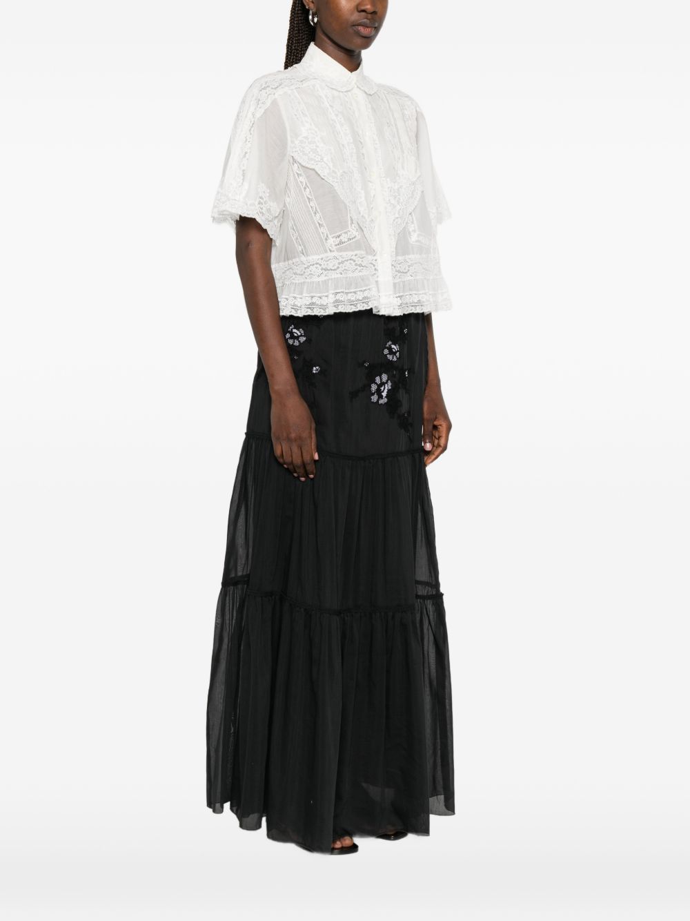 Ermanno Scervino Women's Cotton Silk Embroidered Shirt