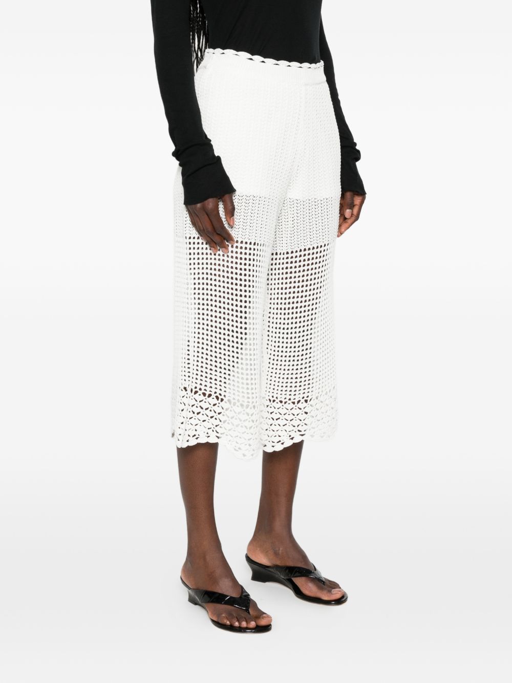 Iro Women's Crochet Knit Wide-Leg Trousers