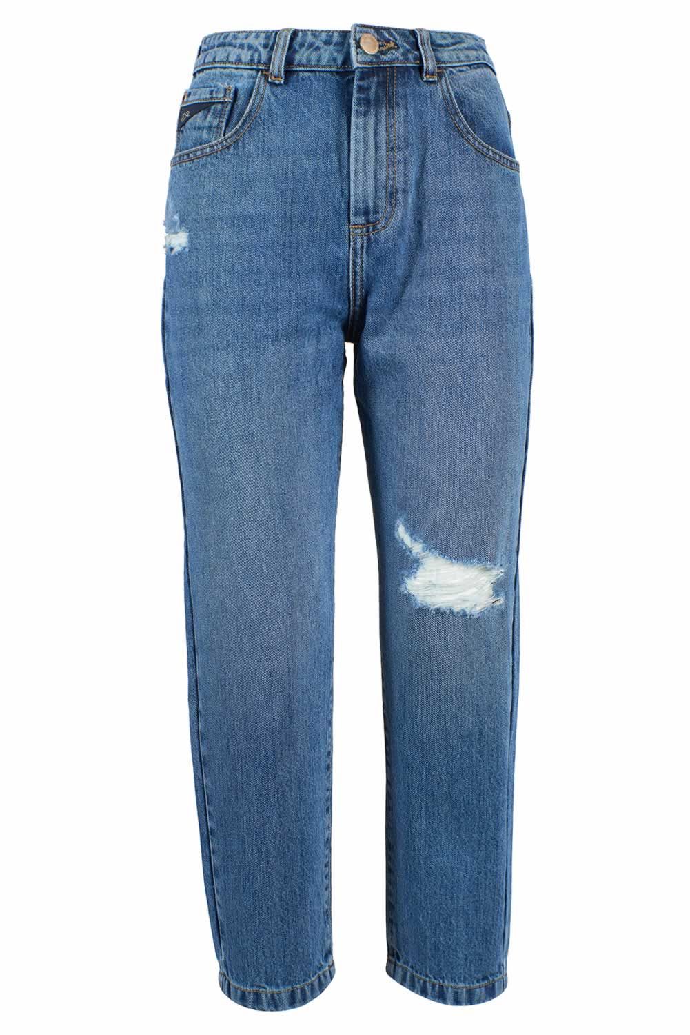 Yes Zee Blue Cotton Women's High-Waisted Women's Jean