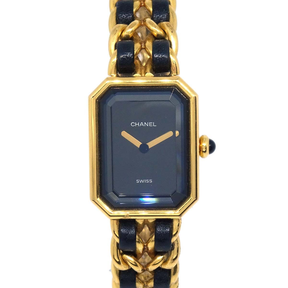 Chanel Premiere Rock Quartz Plated Metal And Leather Watch (Pre-Owned)