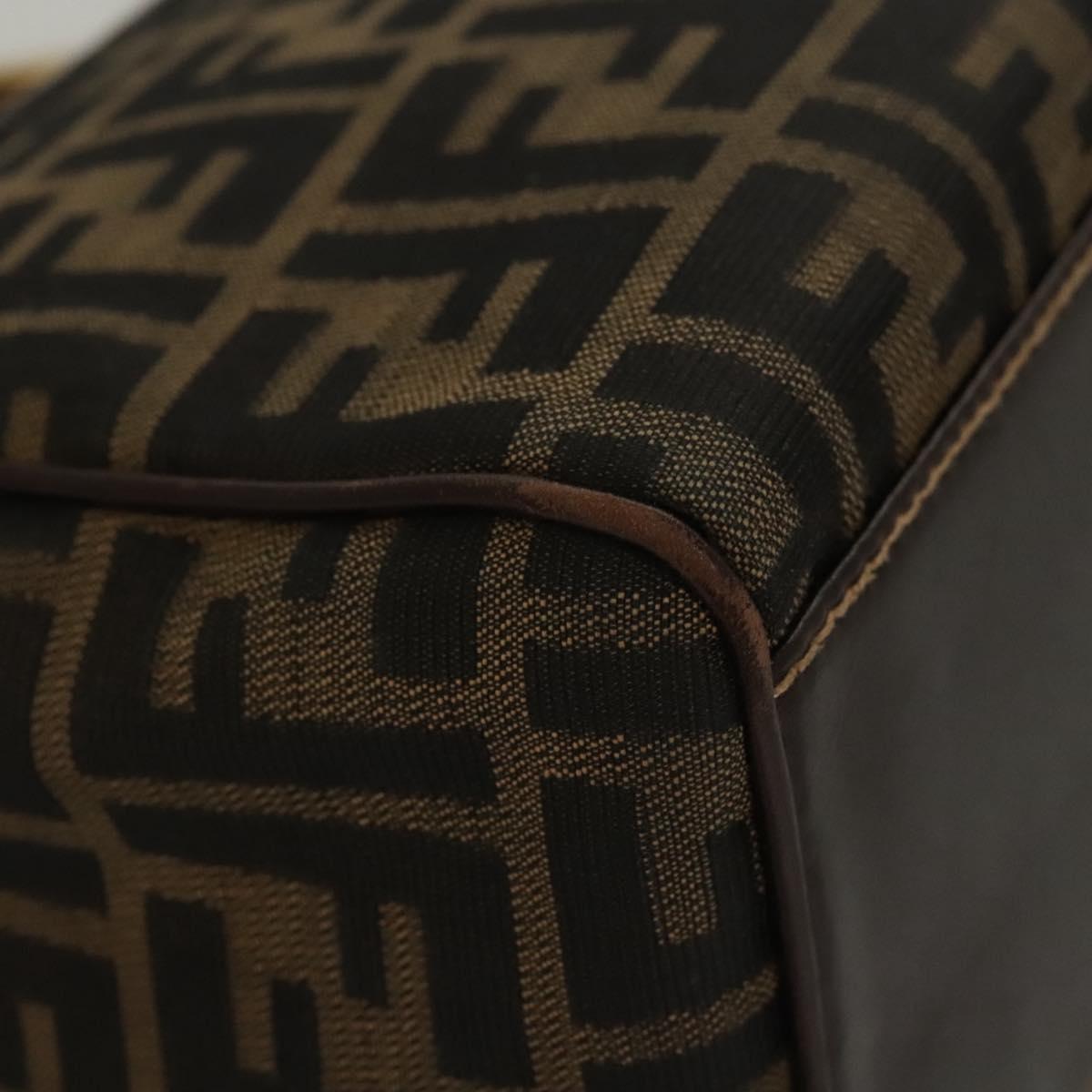 Fendi Zucca Brown Canvas Shoulder Bag (Pre-Owned)