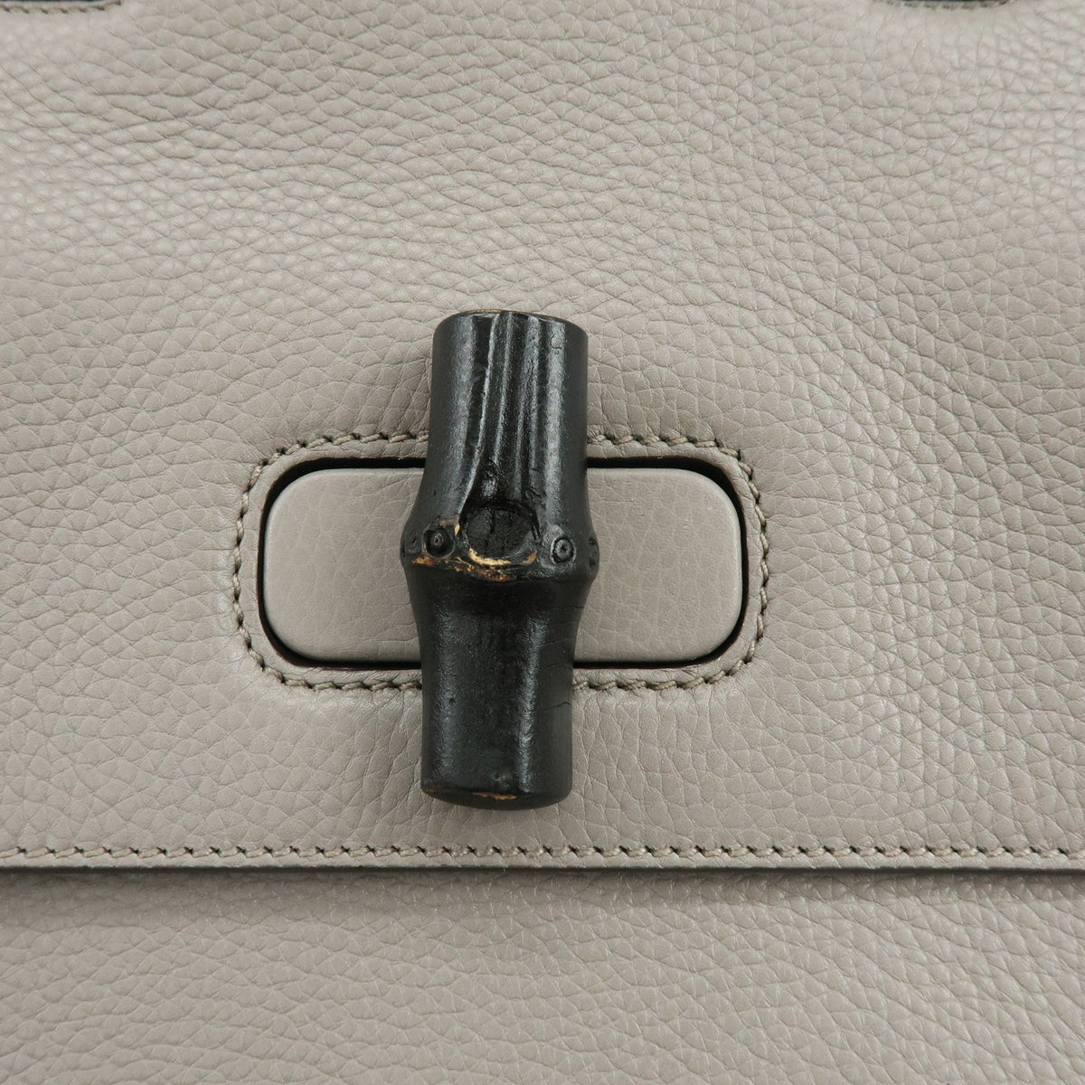 Gucci Bamboo Daily Top Handle Leather Gray Leather Handbag (Pre-Owned)