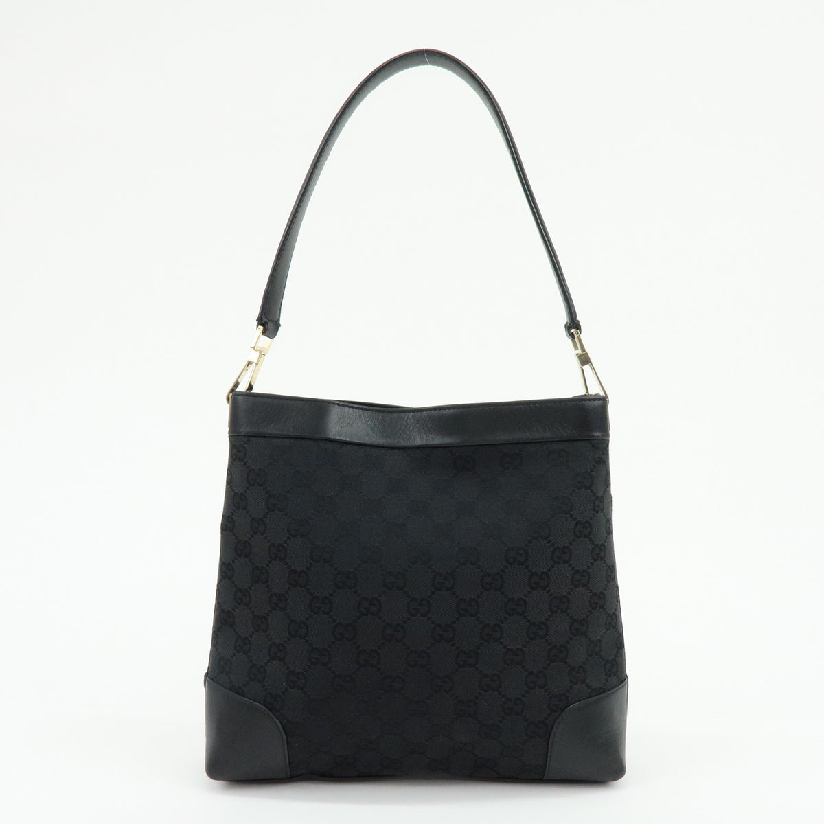 Gucci Gucci Gg Canvas North-South Tote Gg Canvas And Leather Black Canvas Tote Bag Bag (Pre-Owned)