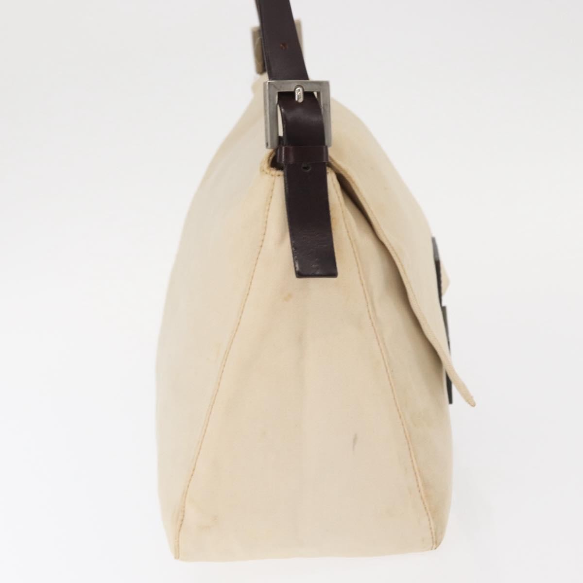 Fendi Fendi Mamma Baguette Monogram Beige Canvas Handbag (Pre-Owned)