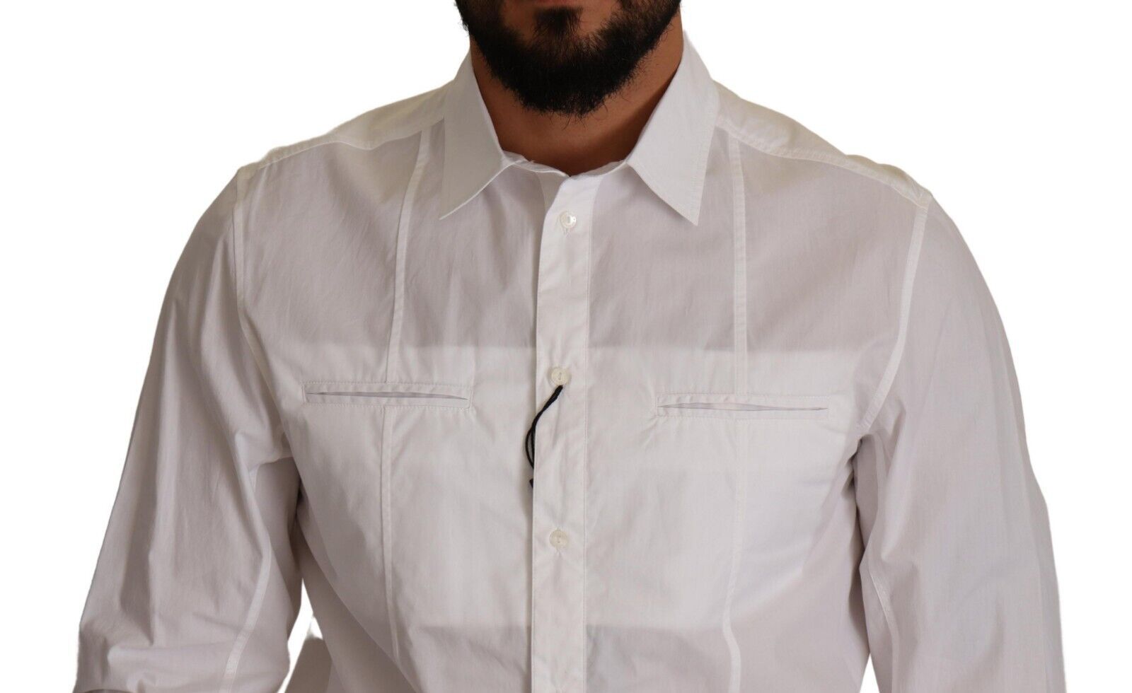 Dolce & Gabbana White Cotton Button Down Men Collared Men's Shirt