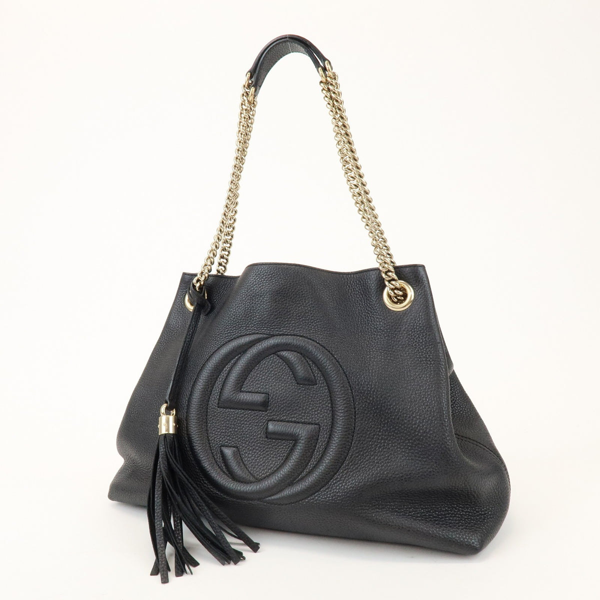 Gucci Soho Chain Strap Leather Black Leather Shoulder Bag Bag (Pre-Owned)