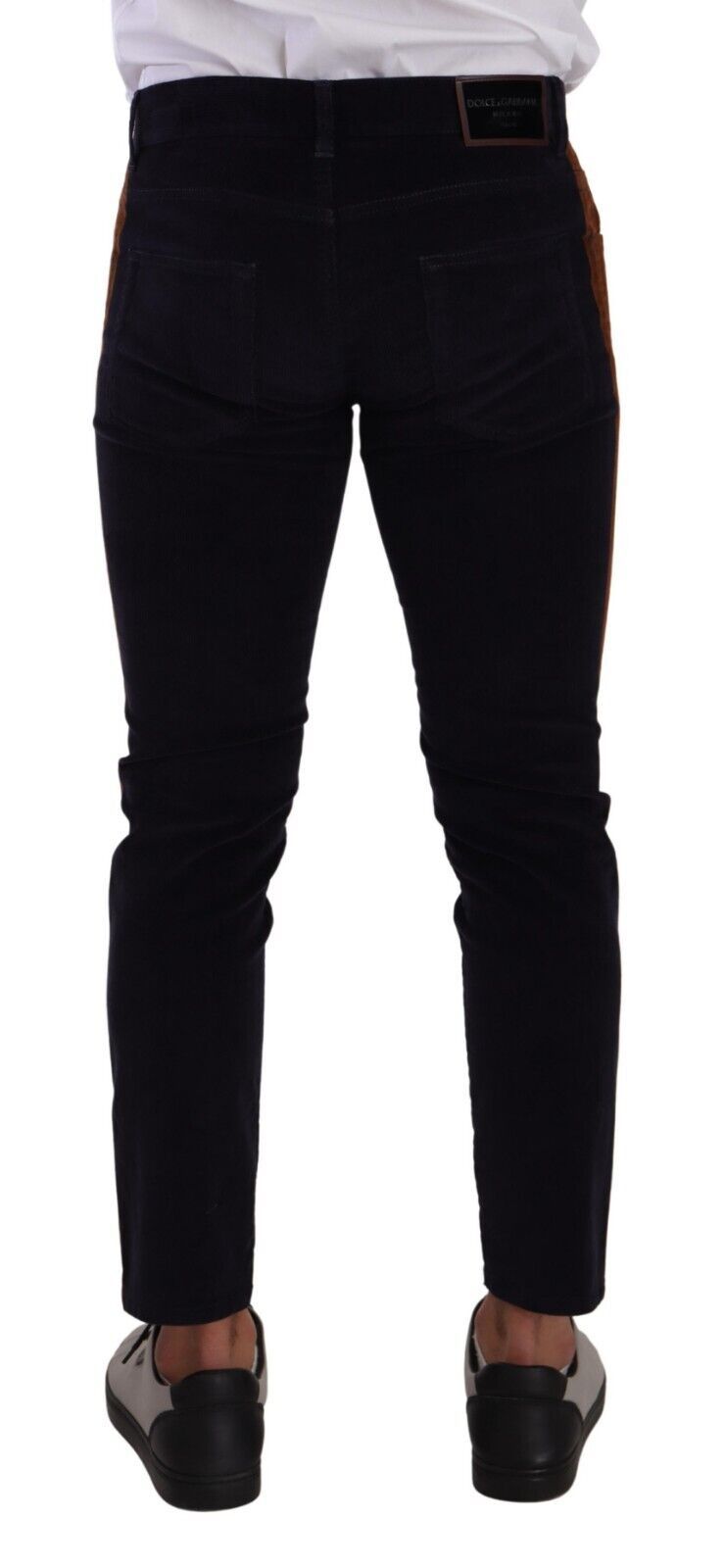 Dolce & Gabbana Blue Cotton Stretch Skinny Corduroy Men's Jeans