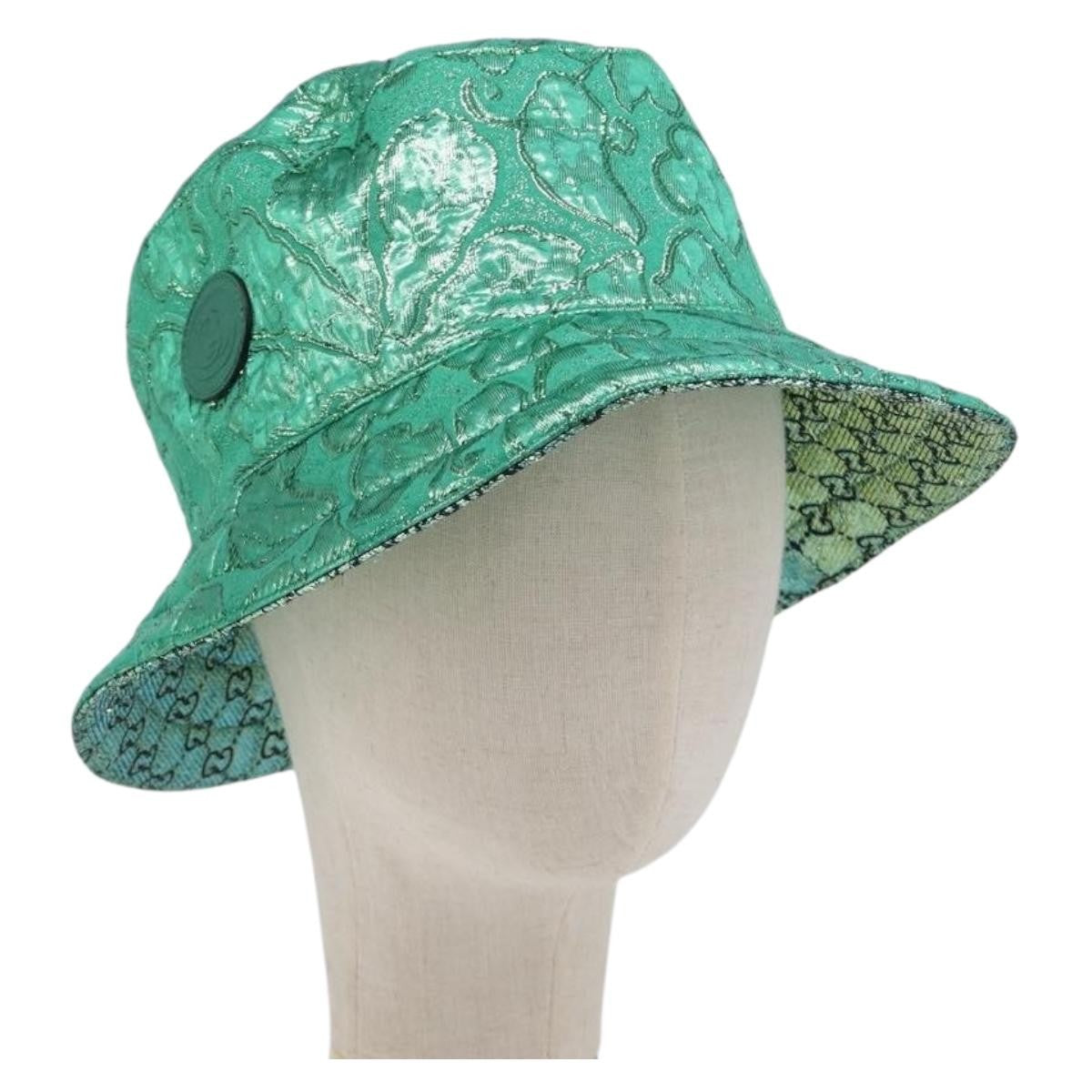 Gucci Reversible Bucket Hat Multicolor Gg Canvas Green Cotton Head Accessory Accessory (Pre-Owned)
