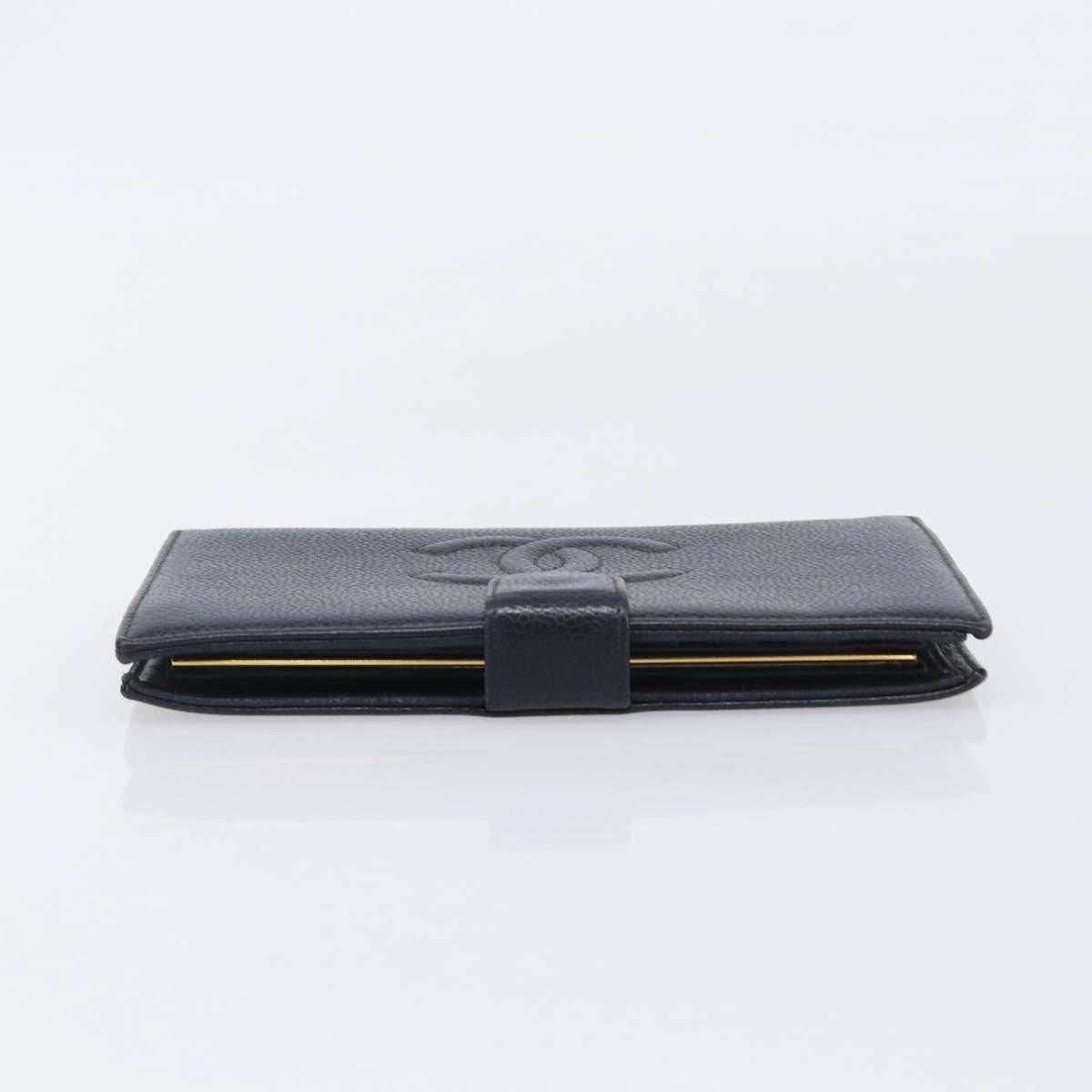 Chanel Timeless Cc French Leather Black Calfskin Wallets Accessory (Pre-Owned)