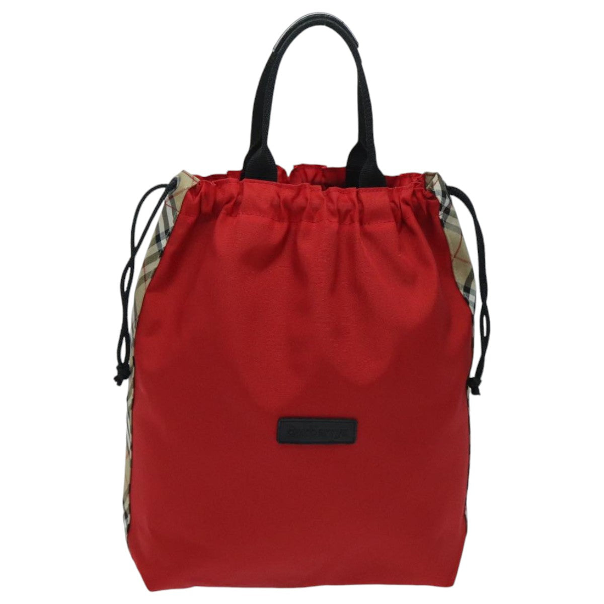 Burberry Nova Check Red Synthetic Handbag (Pre-Owned)