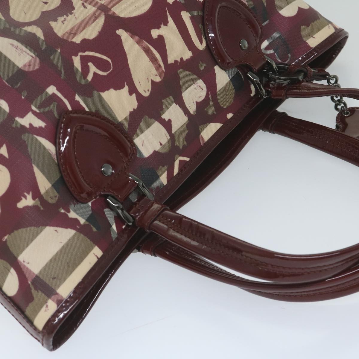 Burberry Open Nova Check Heart Coated Canvas Multicolour Canvas Tote Bag Bag (Pre-Owned)