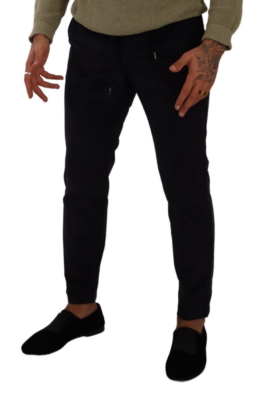 Dolce & Gabbana Blue Cotton Skinny Corduroy Trouser Men's Pants