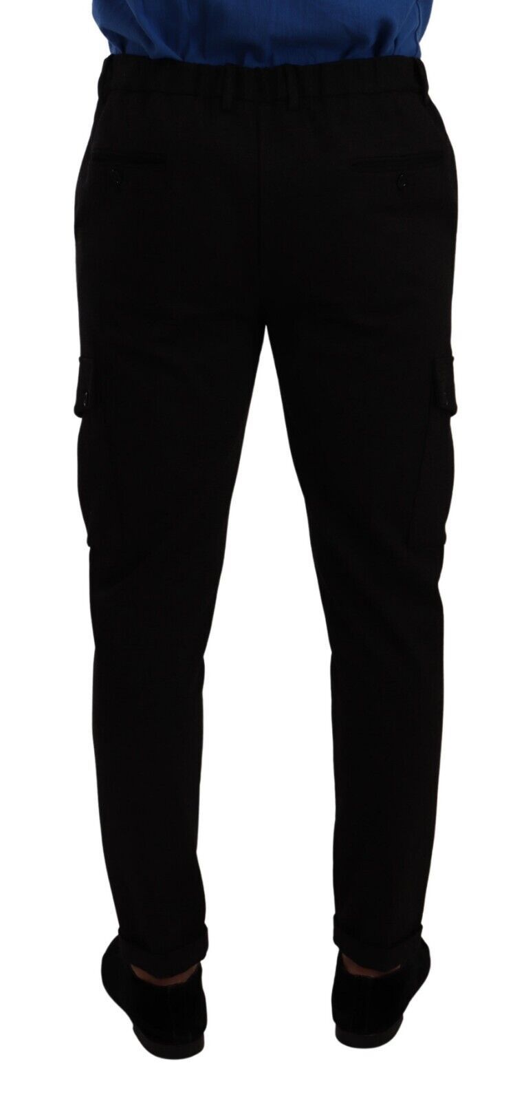 Dolce & Gabbana Black Viscose Skinny Cargo Trouser Men's Pants