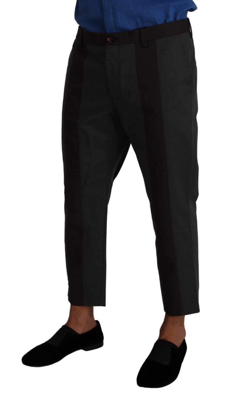 Dolce & Gabbana Gray Bordeaux Striped Cropped Trouser Men's Pants