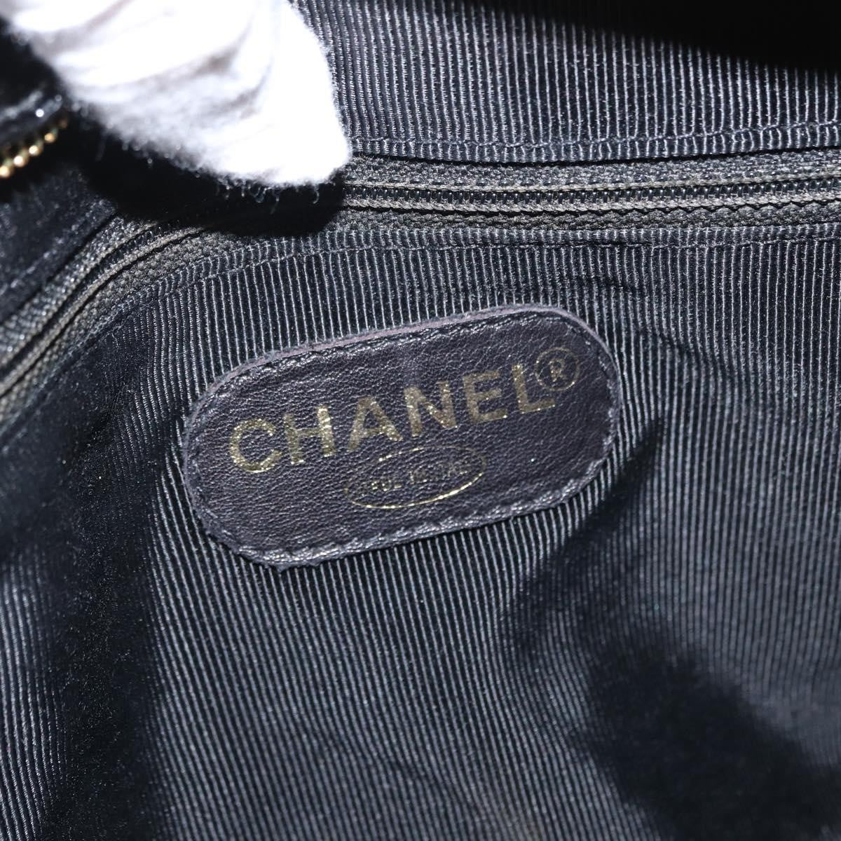 Chanel Vintage Timeless Chain Patent Black Patent_Leather Shoulder Bag Bag (Pre-Owned)