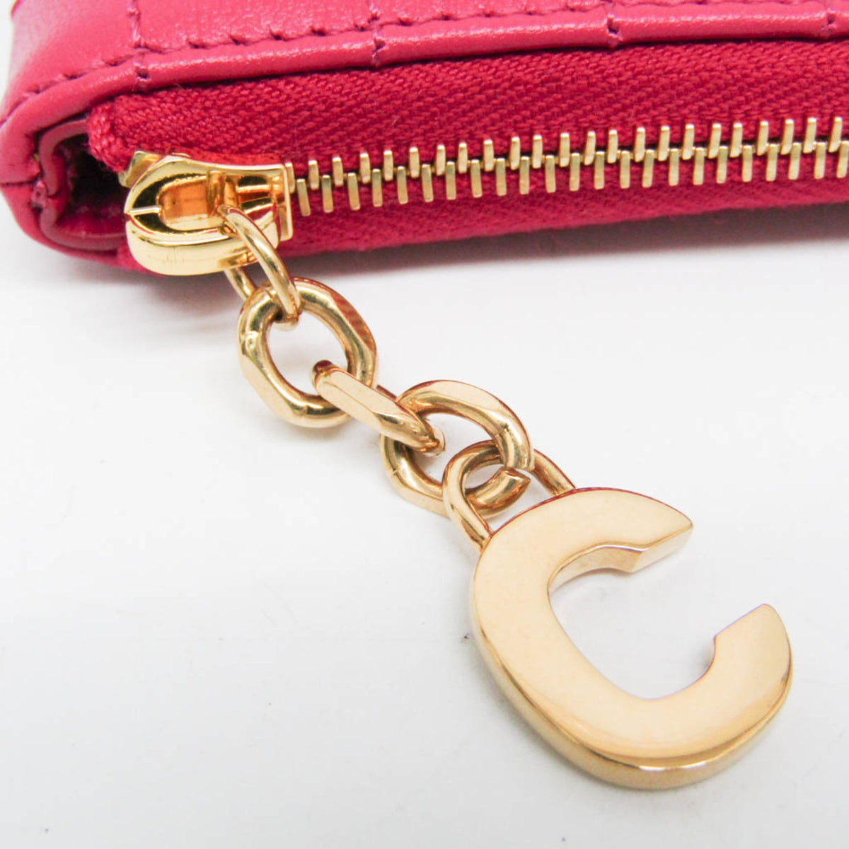 Celine C Charm Quilted Leather Pink Leather Clutche & Pouche Bag (Pre-Owned)