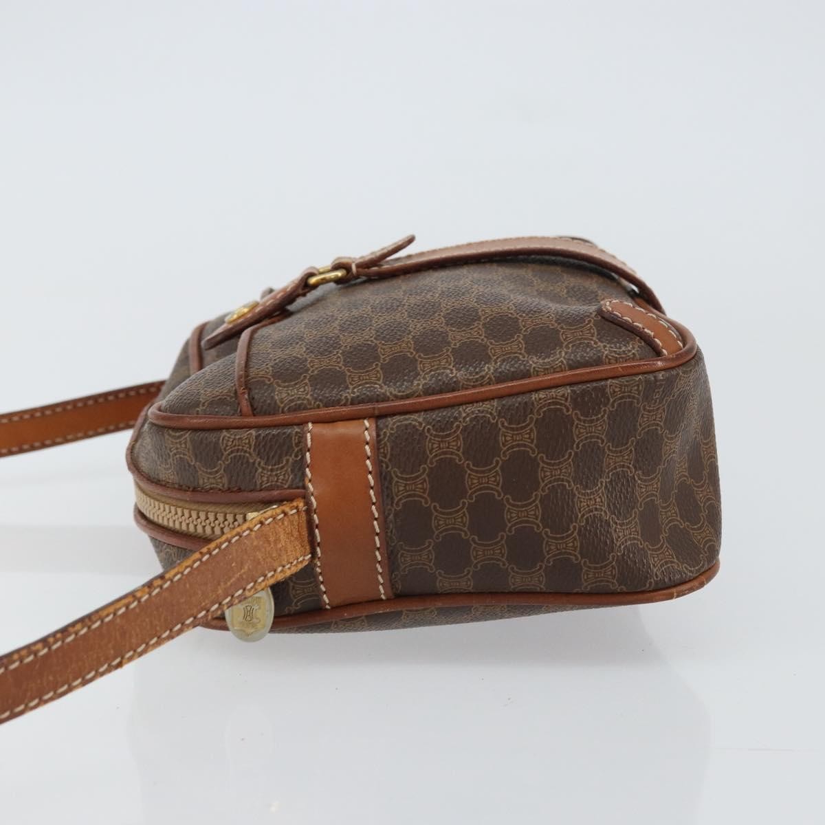 Celine Vintage Macadam Canvas And Leather Brown Canvas Shoulder Bag Bag (Pre-Owned)