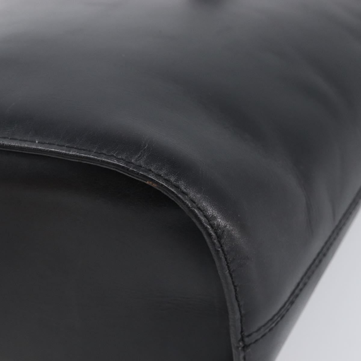 Celine Shoulder Bag Circle Logo Leather Black Leather Shoulder Bag Bag (Pre-Owned)