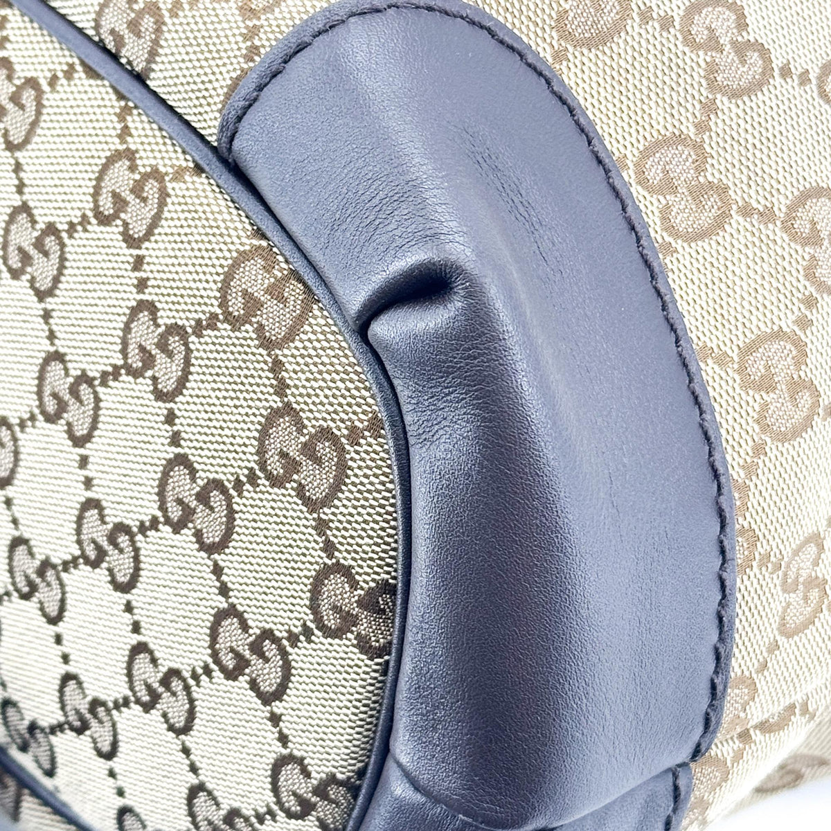Gucci Sukey Top Handle Satchel Gg Canvas With Leather Brown Canvas Handbag (Pre-Owned)