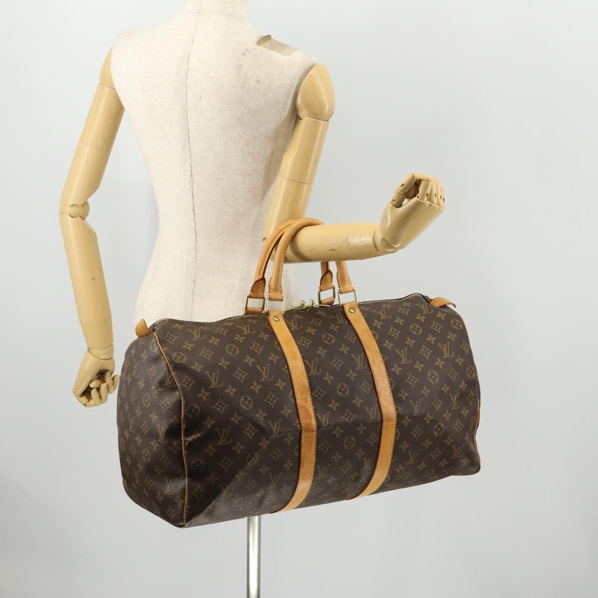 Louis Vuitton Keepall Monogram Canvas Brown Canvas Travel Bag Bag (Pre-Owned)